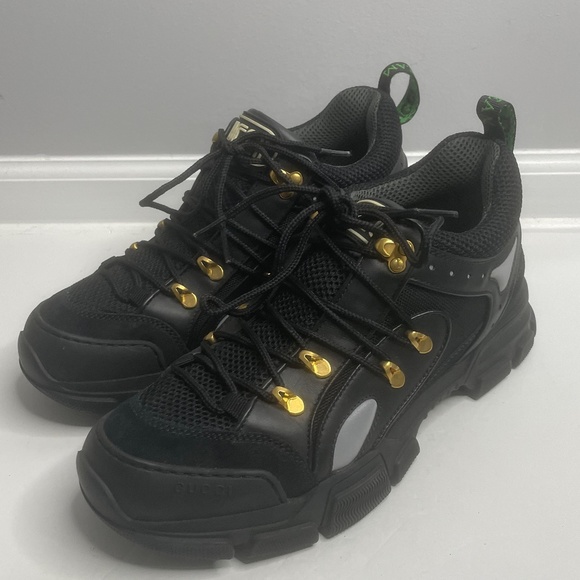 Gucci Team Flashtrek Black Lace up Hiking Sneakers Size 9.5 Italy - Picture 6 of 15